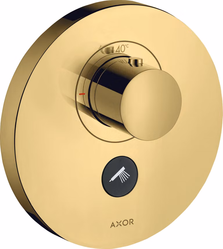 hansgrohe AXOR Starck ShowerSelect Thermostat rond à débit élevé encastré pour 1 consommateur et 1 prise supplémentaire, 36726990, 36726990