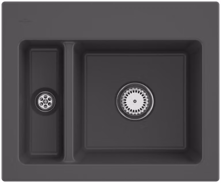 Lavello da cucina Villeroy&Boch, lavello da cucina Subway 60 XM Graphite 620x510mm, larghezza base 60cm