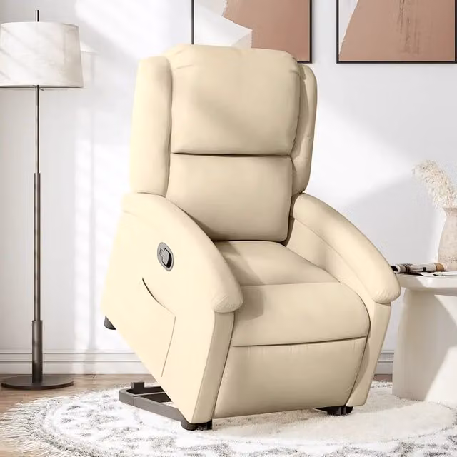 Poltrona Alzapersona Reclinabile vidaXL Beige con Assistenza Elettrica e Braccioli