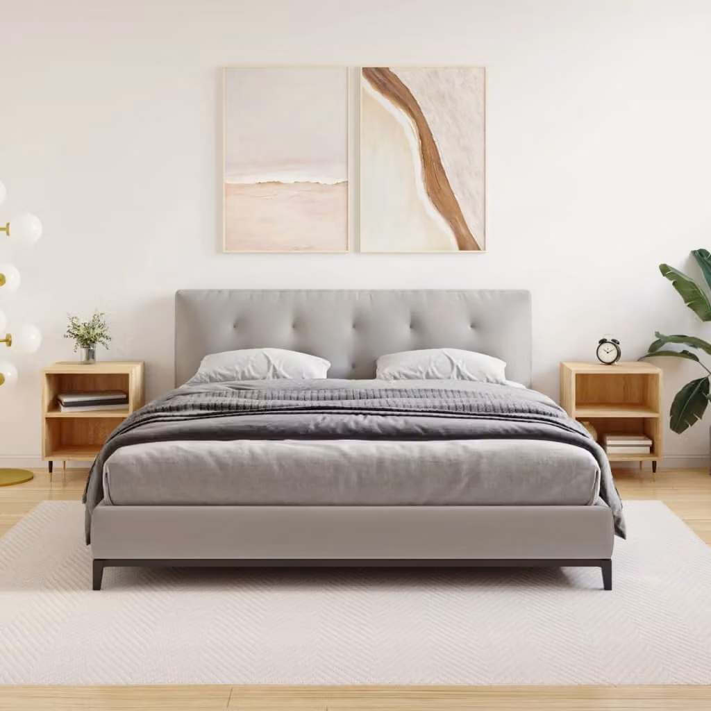Set di 2 comodini vidaXL in legno multistrato Rovere Sonoma, design moderno da appendere al muro, L 40 cm x P 30 cm x H 50 cm