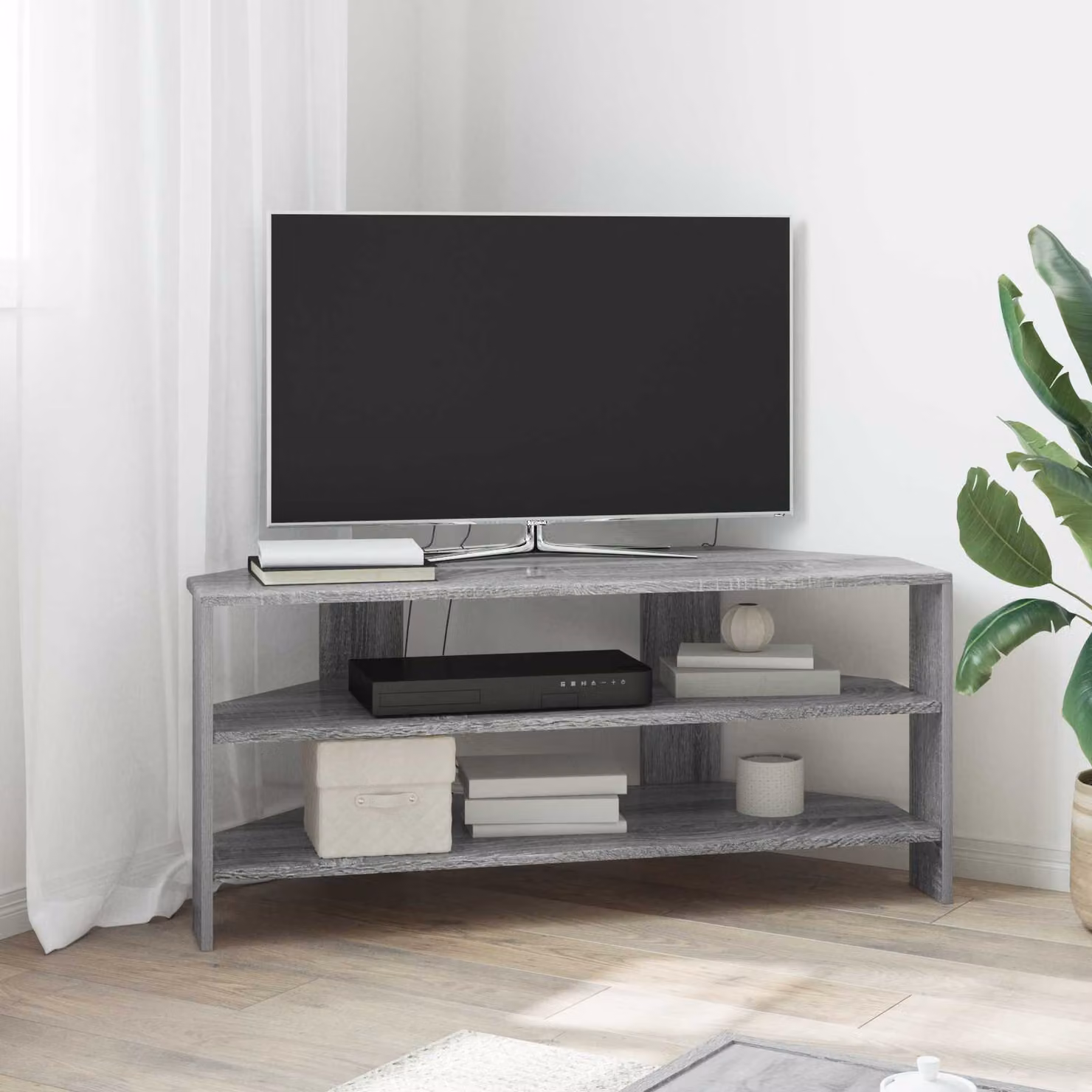 MobileTVAngolare vidaXL in stile moderno, colore grigio Sonoma, L 100 x P 40,5 x H 45 cm