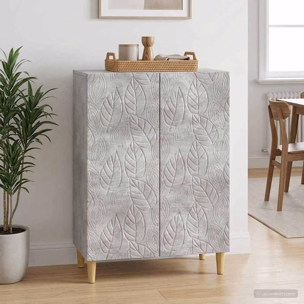 Credenza moderna vidaXL in legno MDF grigio, L 66 x P 34,5 x H 90 cm