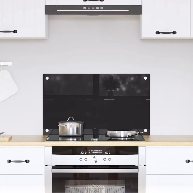 Schienale da cucina vidaXL in vetro temperato Nero L: 70 cm, H: 40 cm