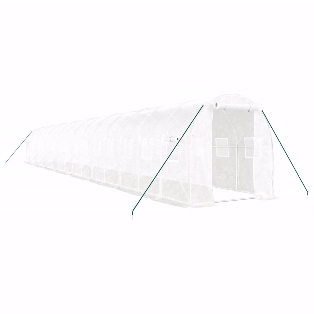 Serra con Telaio in Acciaio Bianco 32 m² 16x2x2 m