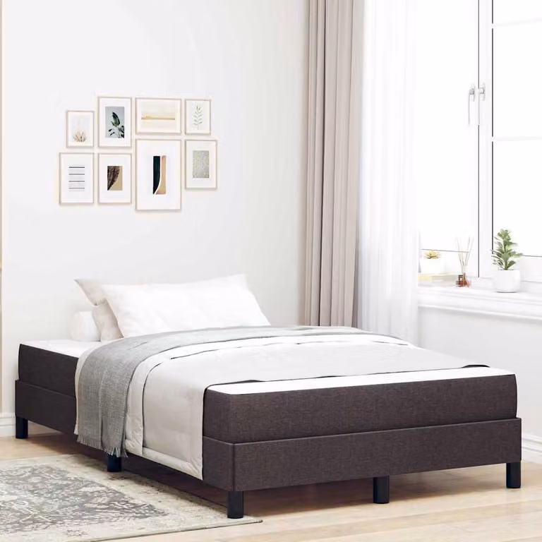 Maison Exclusive - Letto boxspring marrone scuro 120 x 200 cm tessuto