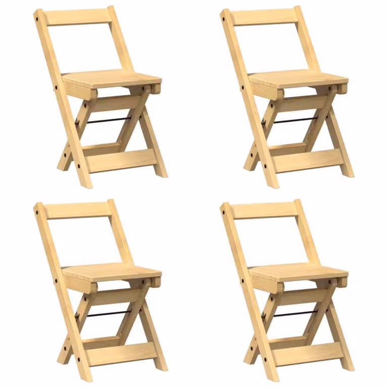 Sedie da Pranzo Pieghevoli 4 pz Cera in Legno di Pino