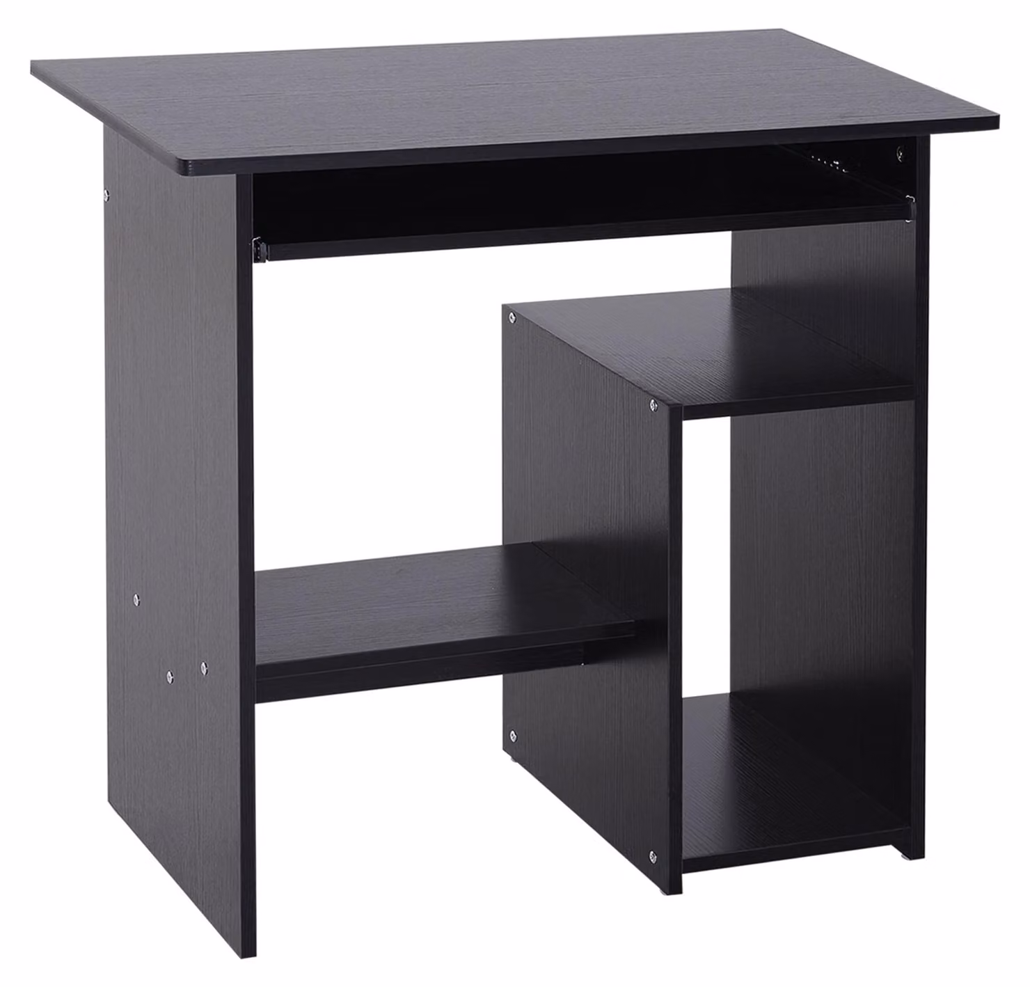 Scrivania Moderna Porta PC e Ripiano Tastiera Estraibile 80x45x75 cm Nero