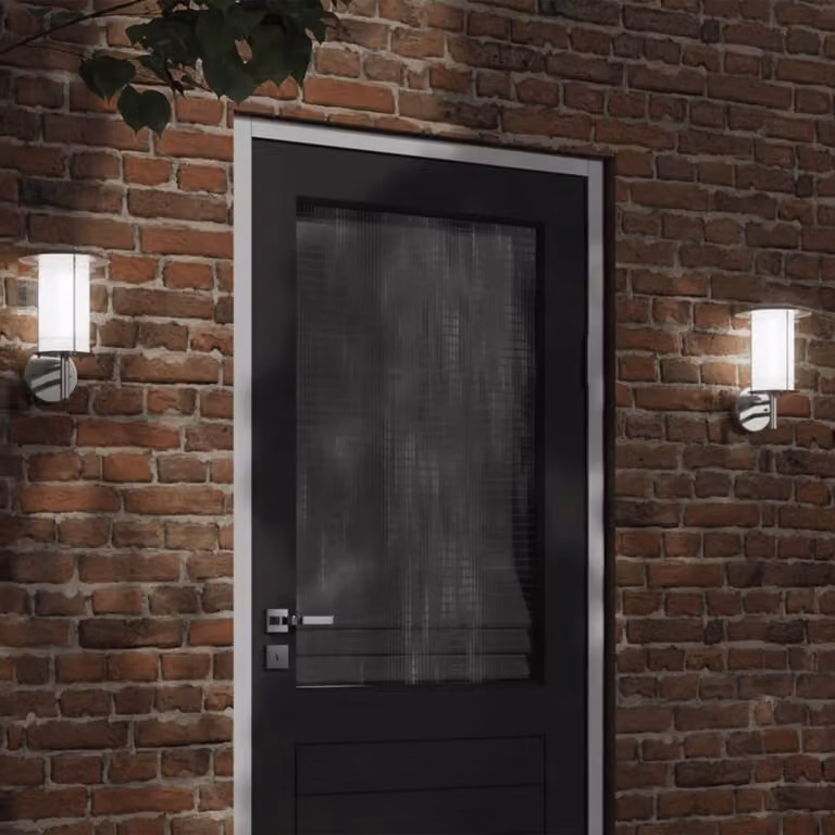 Applique da esterno vidaXL in acciaio inossidabile e plastica, colore argento e bianco, con illuminazione up/down e protezione IP44