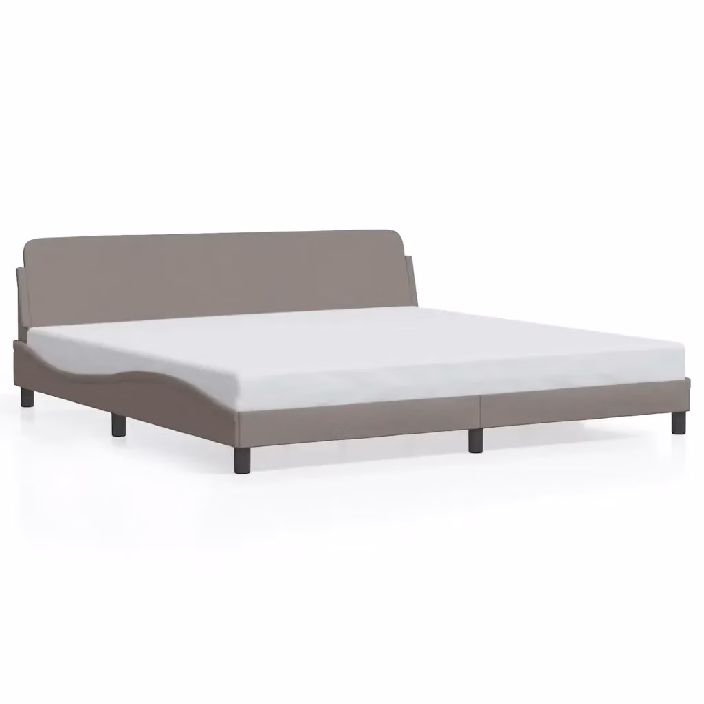 Letto con giroletto vidaXL in tessuto beige e grigio con struttura in legno e metallo L: 200 cm, P: 200 cm, H: 10d5f063-a6b4-40c3-82d4-d376ad5e66df cm – 2
