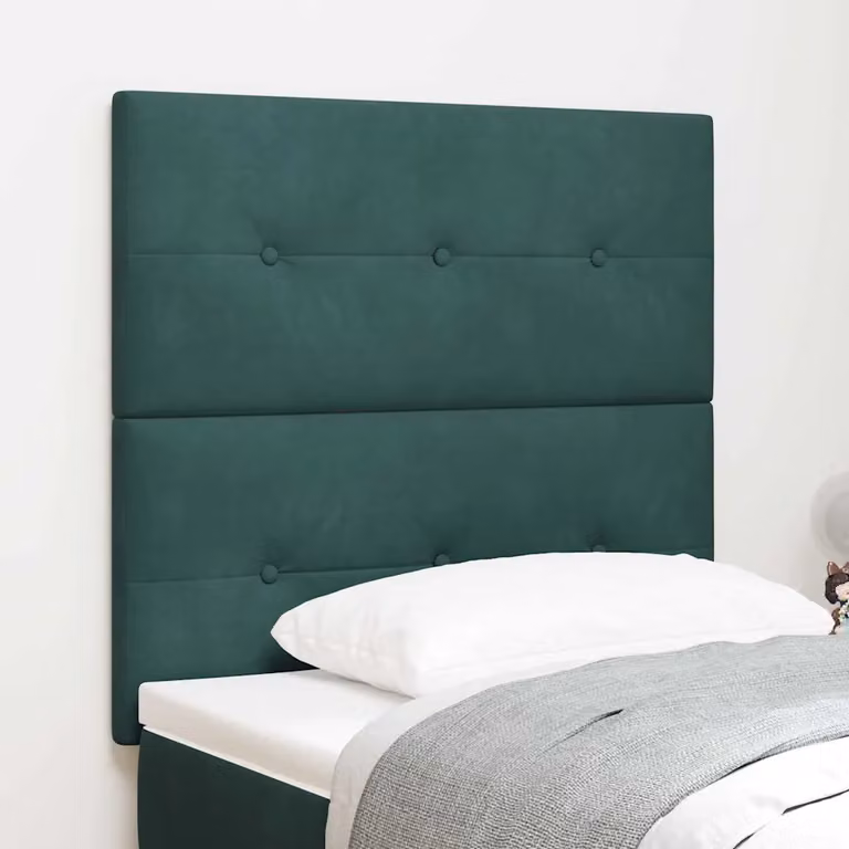 Testiera per letto vidaXL in velluto verde scuro, L: 100 cm