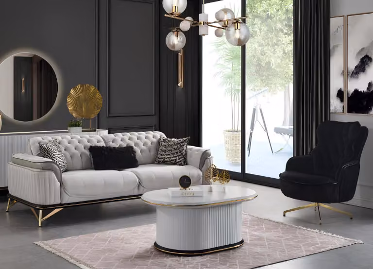 Sofalandschaft Polstermöbel Couchmöbel Sofa Wohnzimmer Couch Sofagarnitur 3+1