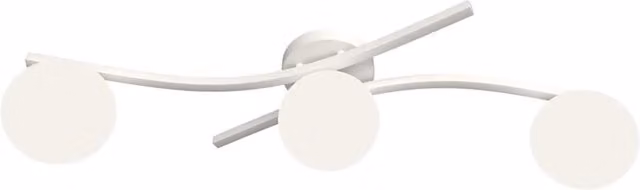 Plafoniera 3 Luci Polideuce Luceart-Classic in Acciaio e Vetro Bianco