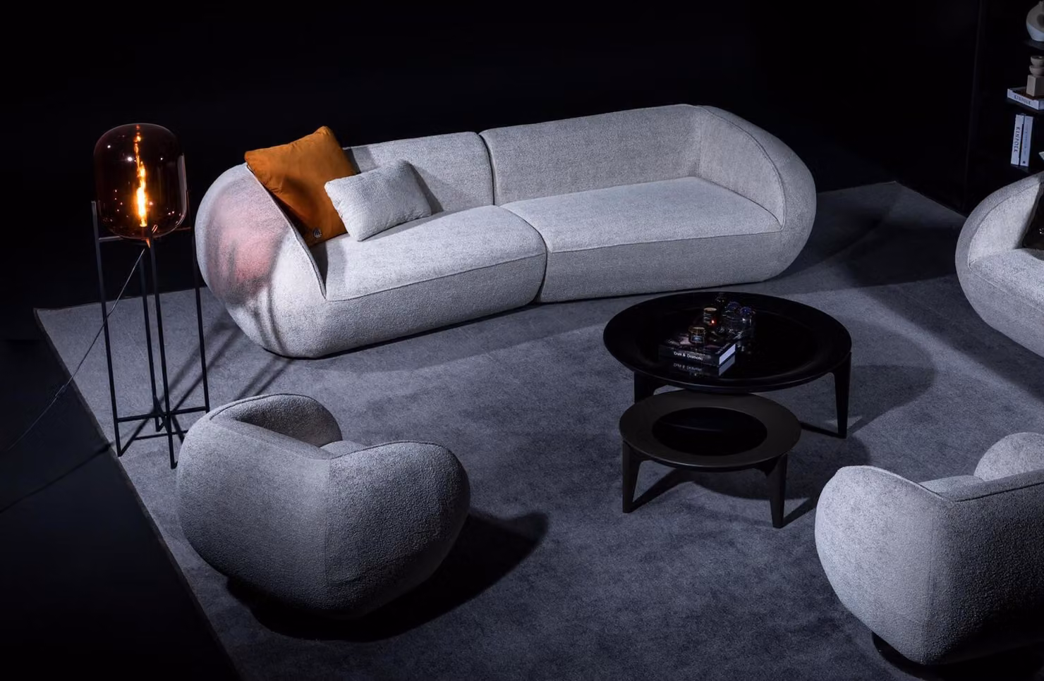 Graue Luxus Sofagarnitur Viersitzer Sessel Luxus Couchen Textilmöbel