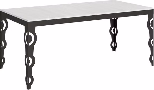 Tavolo allungabile Karayan Evolution Bs Com Bianco Frassino con telaio Antracite L: 90-440 cm, P: 180 cm – 1