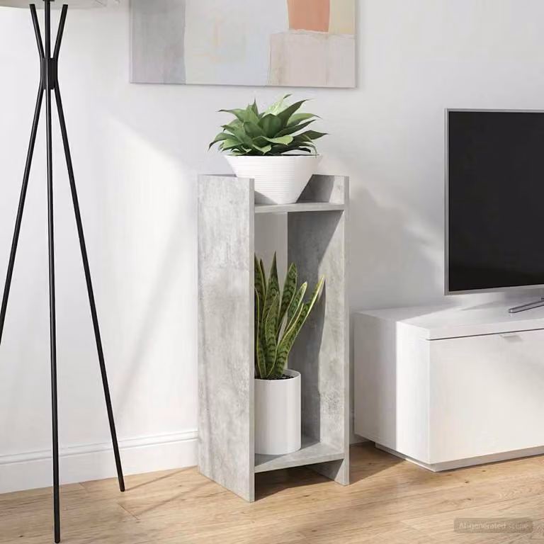 vidaXL Supporto per piante moderno in legno MDF Grigio opaco L/P/H: 30 x 30 x 80 cm