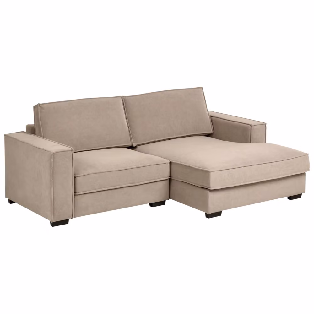 Divano letto angolare a sinistra BELIANI in tessuto beige con funzione letto e cuscini, stile moderno, L 228 x P 83 x H 82 cm – 2