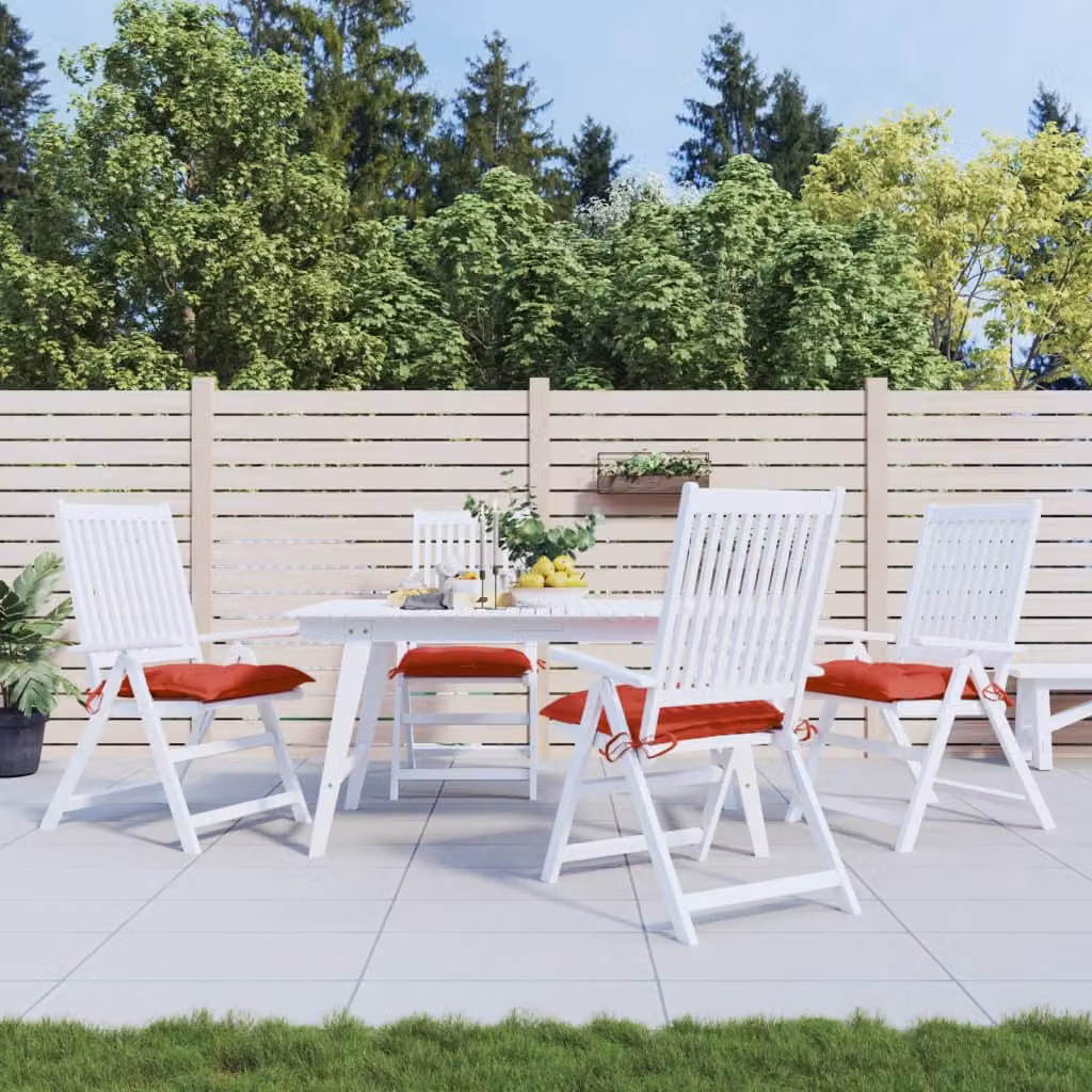 Set di 4 cuscini per pallet vidaXL rossi in tessuto Oxford traspirante e idrorepellente, L/P/H: 50 x 50 x 7 cm