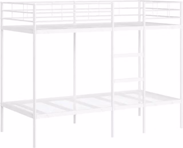Letto singolo | Letto per adulti | Letto a Castello senza Materasso Bianco 100x190 cm in Acciaio