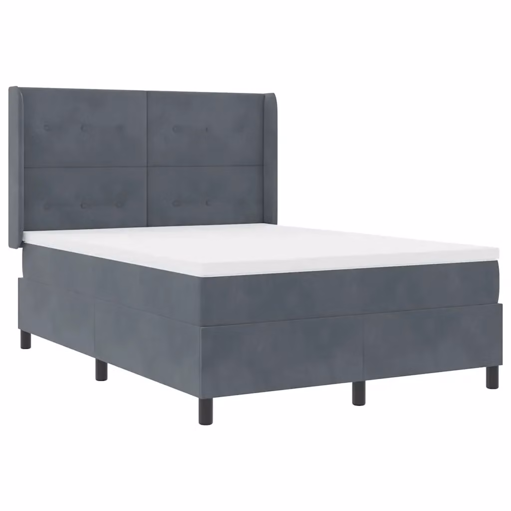 Letto a molle con strisce LED vidaXL in velluto grigio L/P: 140 x 200 cm – 2