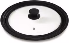 Coperchio per pentola in vetro multidiametro 24-26-28 mm con foro vapore Ghidini Cipriano colore nero