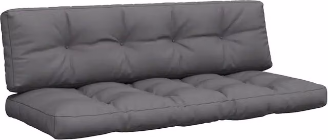Set di 2 cuscini per pallet DESIGN IN, forma rettangolare, colore antracite, in tessuto di poliestere resistente all'acqua e ai raggi UV – 1