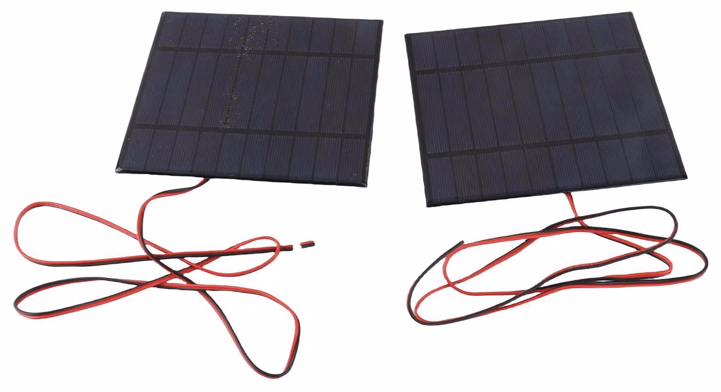 2 pannelli solari da 5V e 500mA, con cavo da 100 cm, resistenti alla neve e al vento