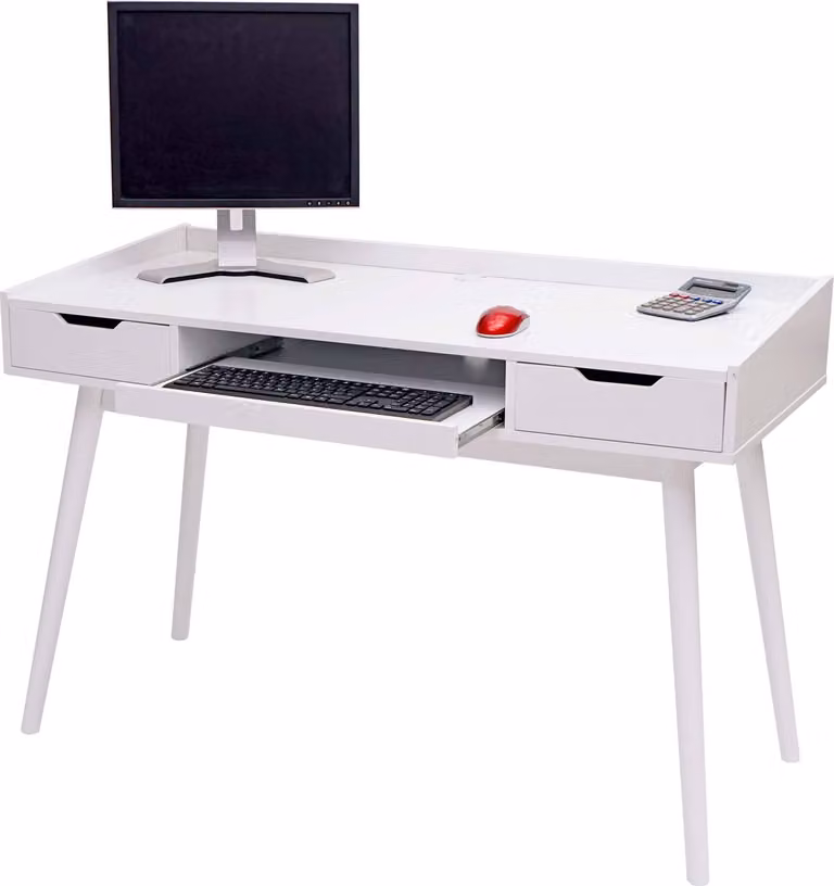 Scrivania HWC-A70b, scrivania per ufficio, MDF 120x55cm ~ bianco