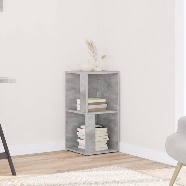 Armadietto d'angolo vidaXL in legno MDF color rovere grigio, L/P/H: 33 x 33 x 67 cm