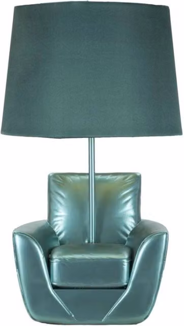 Lampada da comodino Midcentury Mauro Ferretti Blu H 43 cm, ø 26 cm
