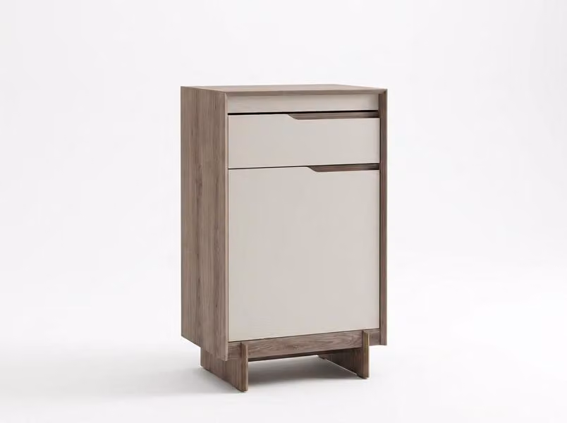 Comodino, salotto, confortevole, spazioso, elegante, cassetti, color beige