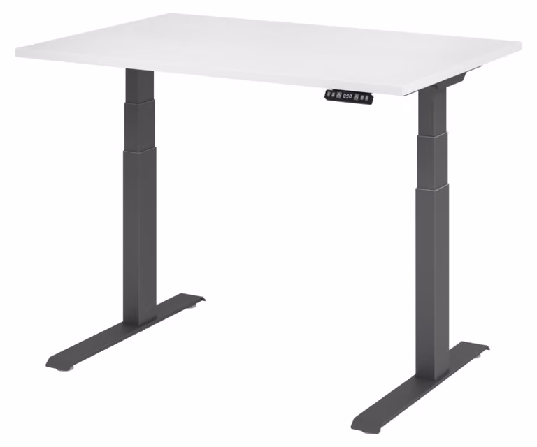 Scrivania elettrica bümö XDKB - Decorazione: bianco, dimensioni: 120 x 80 cm, telaio: grafite