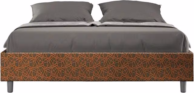 Letto Matrimoniale Sommier 160x200 cm con Rete Azelia Era 04 Arancione
