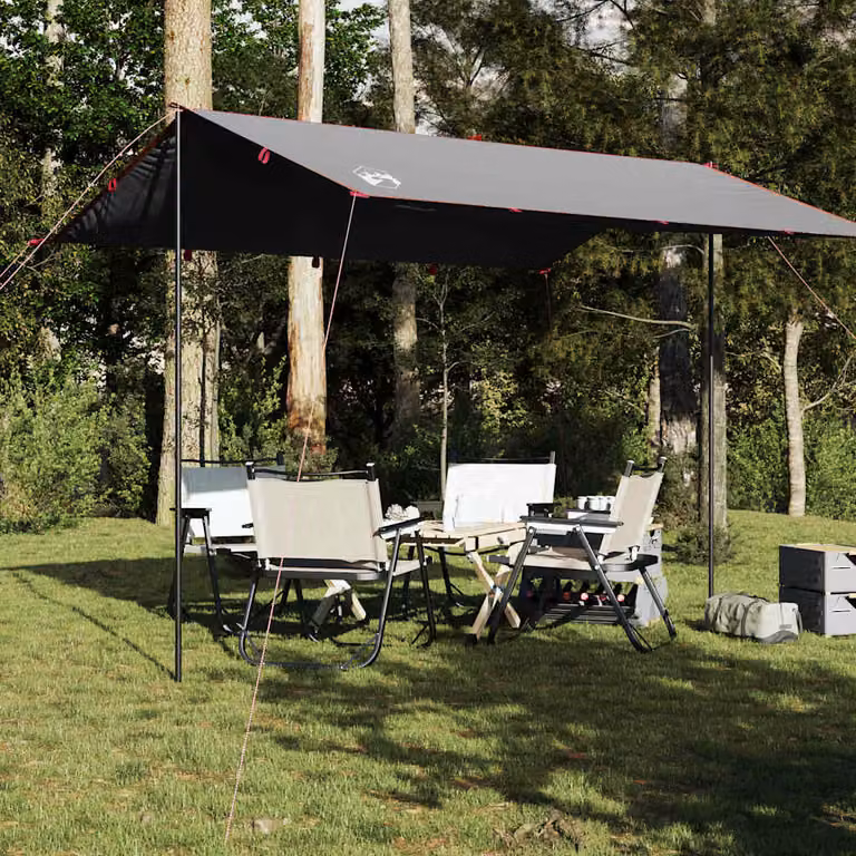 Telone da campeggio impermeabile vidaXL in poliestere Grigio/Arancione 360x294 cm