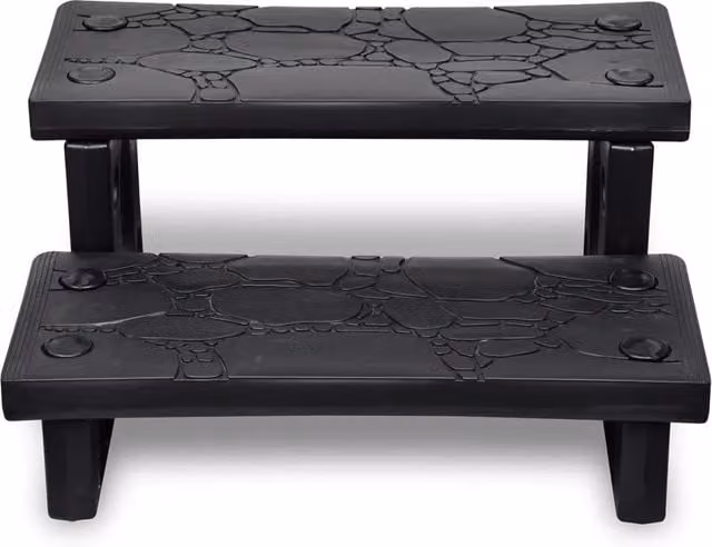 Gradini per Spa vidaXL in plastica neri con design comfort L/P/H: 70 x 65 x 34 cm