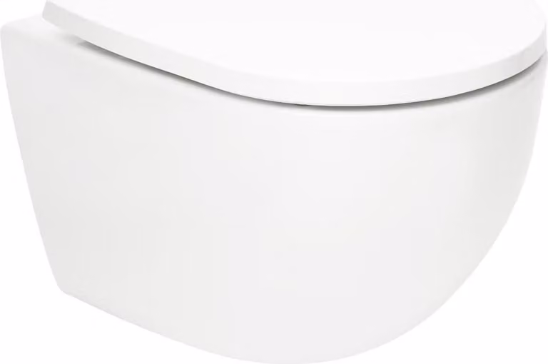 WC sospeso SAT Fusion senza bordoTornado Flush Whirlflush Softclose a risparmio idrico silenzioso 36 x 31,5 x 49 cm, bianco