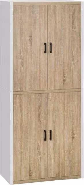 Dispensa Cucina in Legno MDF con 4 Ripiani Regolabili e 4 Porte, 80x40x182 cm