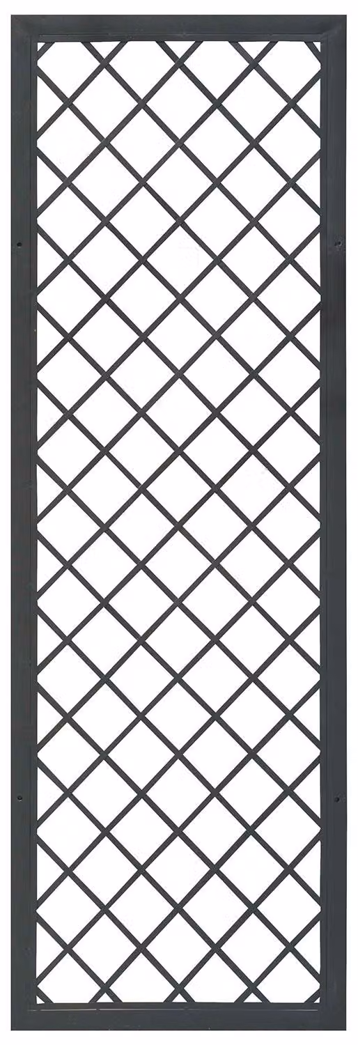 Set 2 Tralicci Fissi con Cornice per Giardino Verdemax 180x60 cm in Metallo Antracite