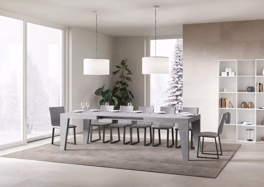 Tavolo allungabile moderno Naxor Bs Com colore grigio L/P/H: 160-264 x 90 x 77 cm – 2
