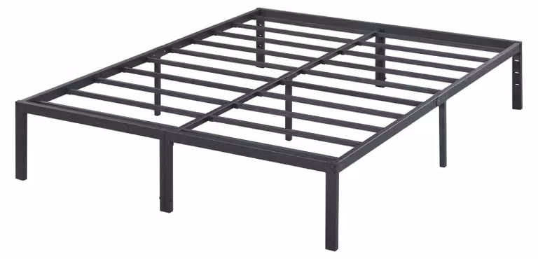 Letto in metallo con rete a doghe, dimensioni 100x200 cm, modello Twin XL, colore nero