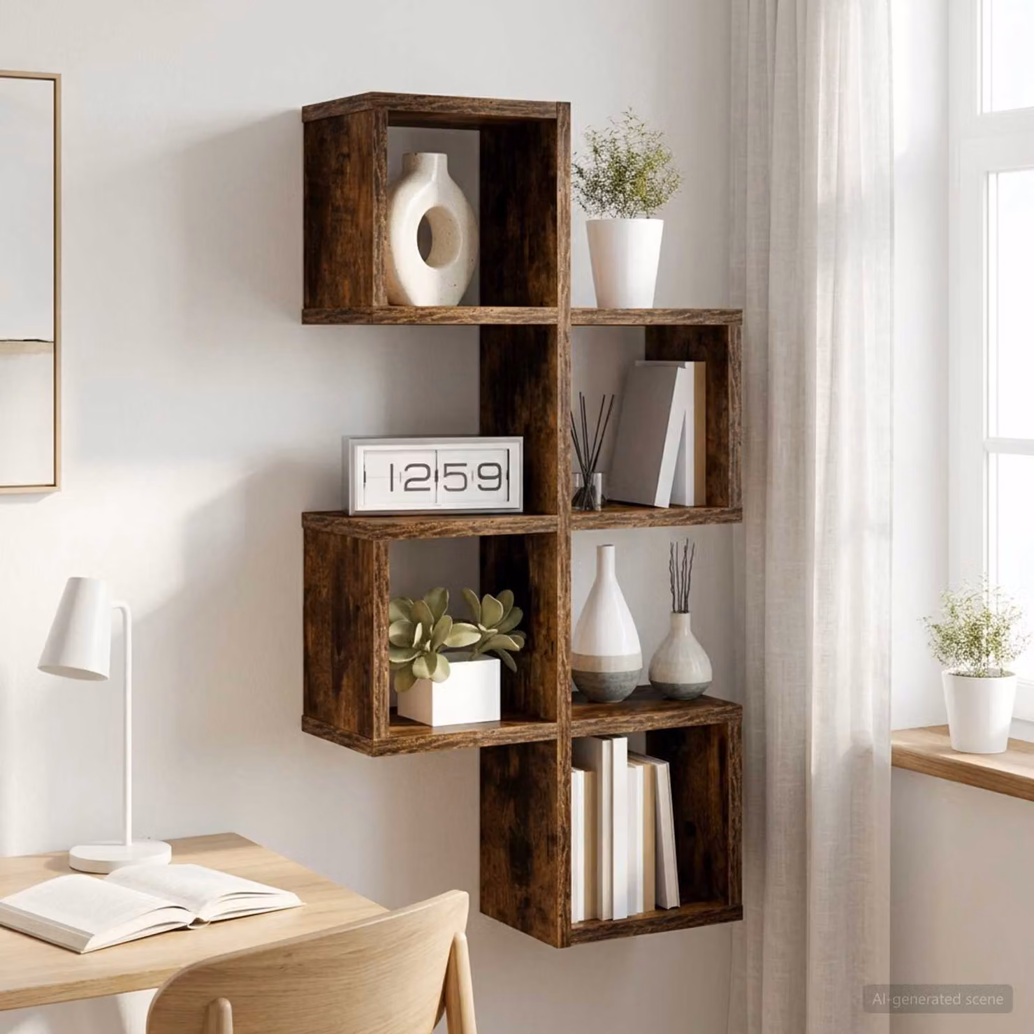 vidaXL Scaffale da parete A parete Rovere Fumo 39 x 15 x 76 cm