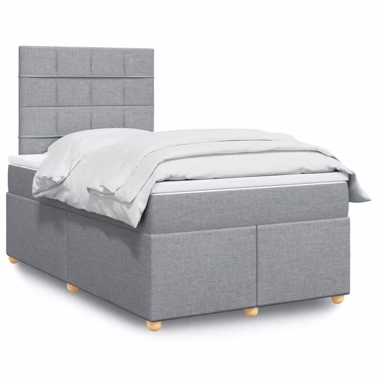 vidaXL Letto Ibrido con Materasso Grigio e Bianco L/P/H: 120 x 200 cm