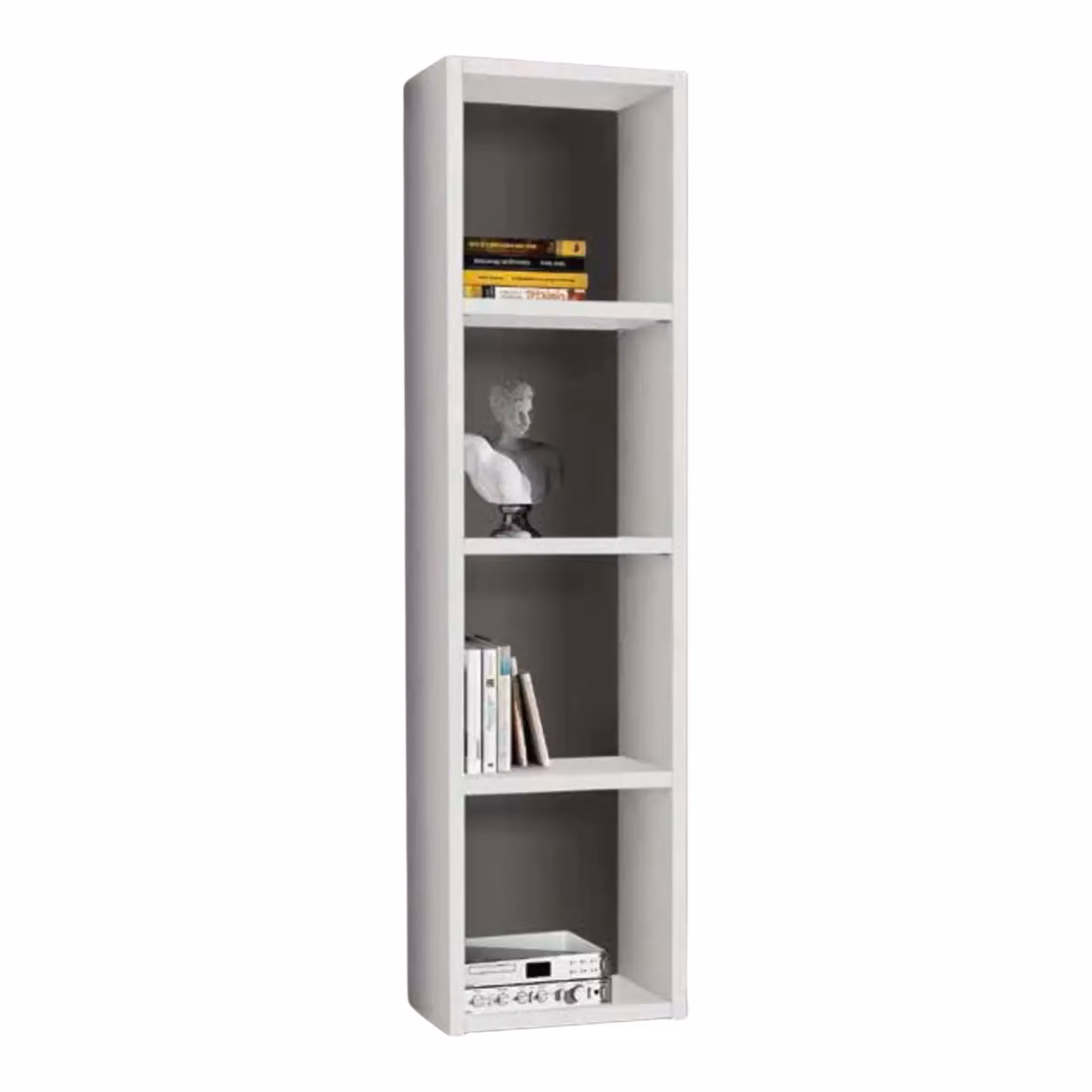 Libreria porta TV moderna a colonna Mobili 2G in bianco frassino L/P/H: 46 x 30 x 175 cm – 1