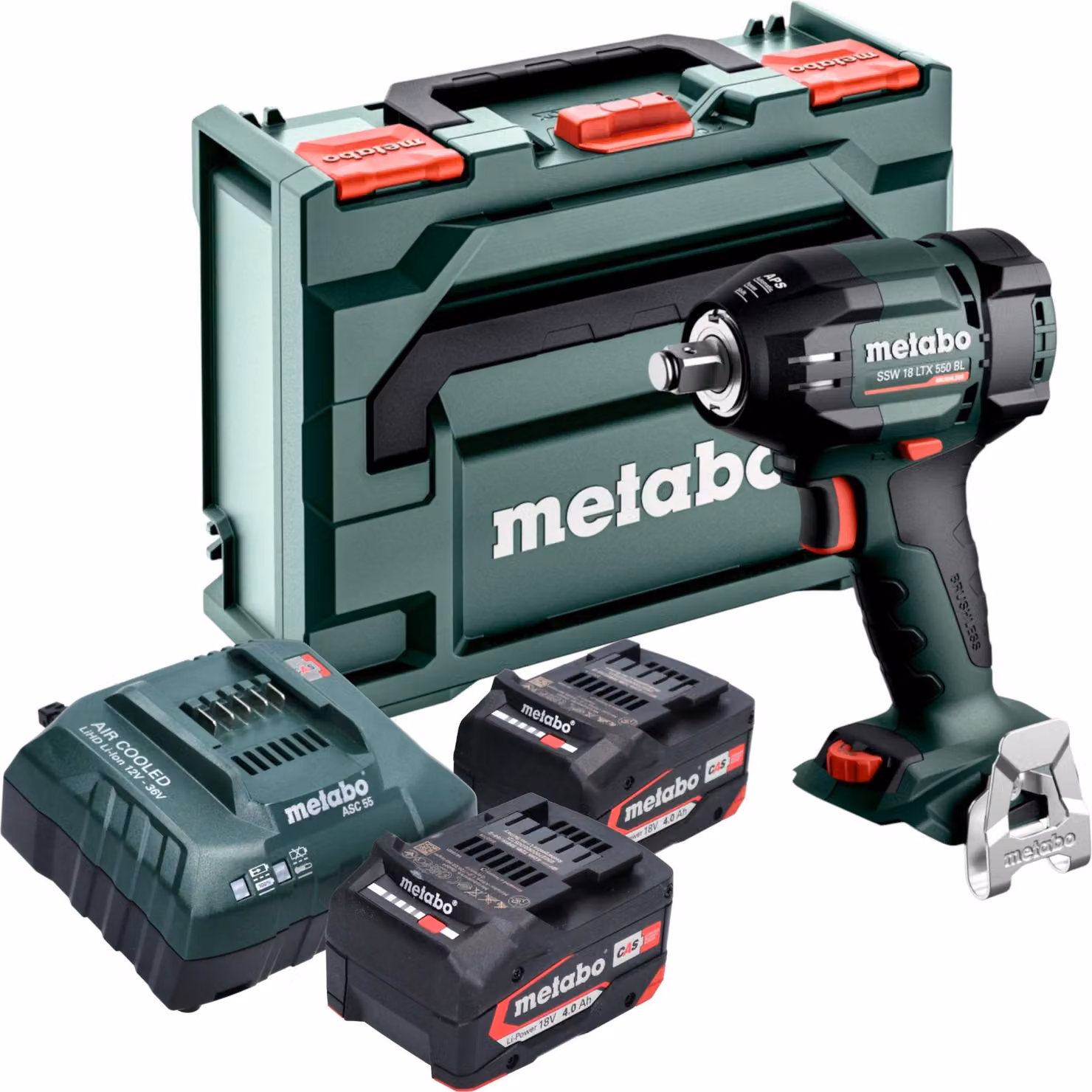 Avvitatore a impatto a batteria Metabo SSW 18 LTX 550 BL 18 V 550 Nm Brushless + 2x batteria 4,0 Ah + caricabatteria + metaBOX