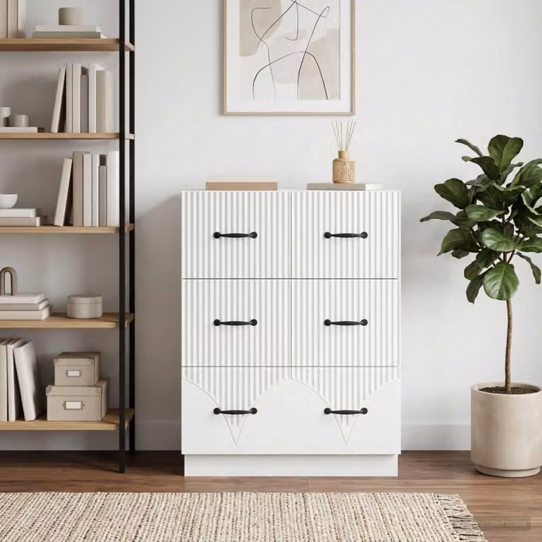 Mobile con cassetti e ante vidaXL Bianco Moderno L: 66 cm, P: 34,5 cm, H: 87 cm