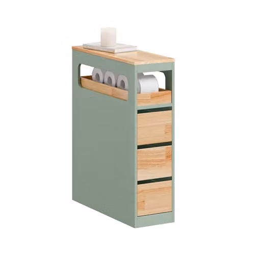 SoBuy Mobiletto Bagno Salvaspazio Cassettiera Stretta 65x23x82cm Bagno