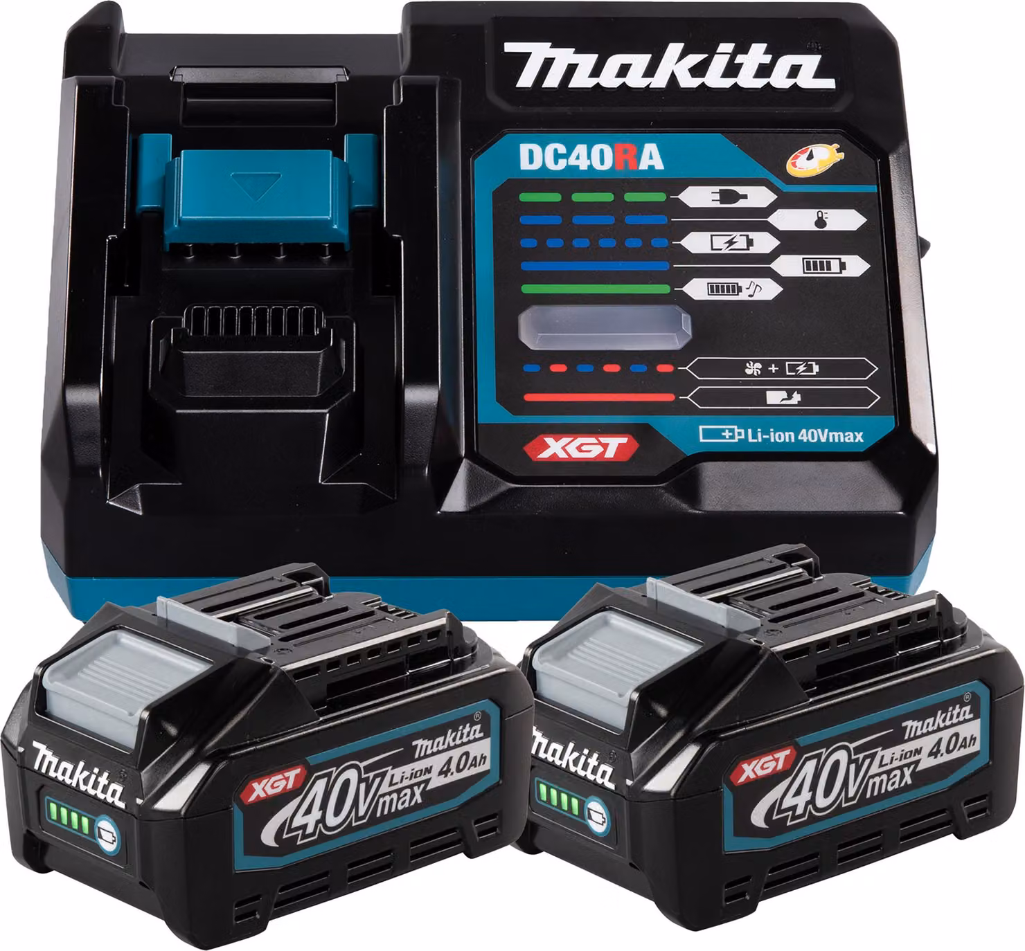 Kit di alimentazione Makita Akku 2 x 4,0 Ah, XGT 40 V max 40 V max - Li-ionen - 4,0 Ah - 2 Akkus