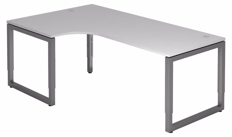 bümö Scrivania Serie-R - Struttura: grafite, decorazione: grigio, dimensioni: scrivania angolare 200 x 120 cm