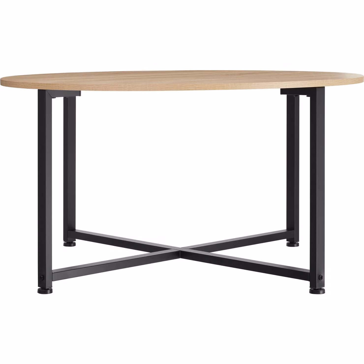 Tavolino da salotto industriale Tectake in rovere e metallo nero, L: 88,5 cm, P: 47 cm – 3