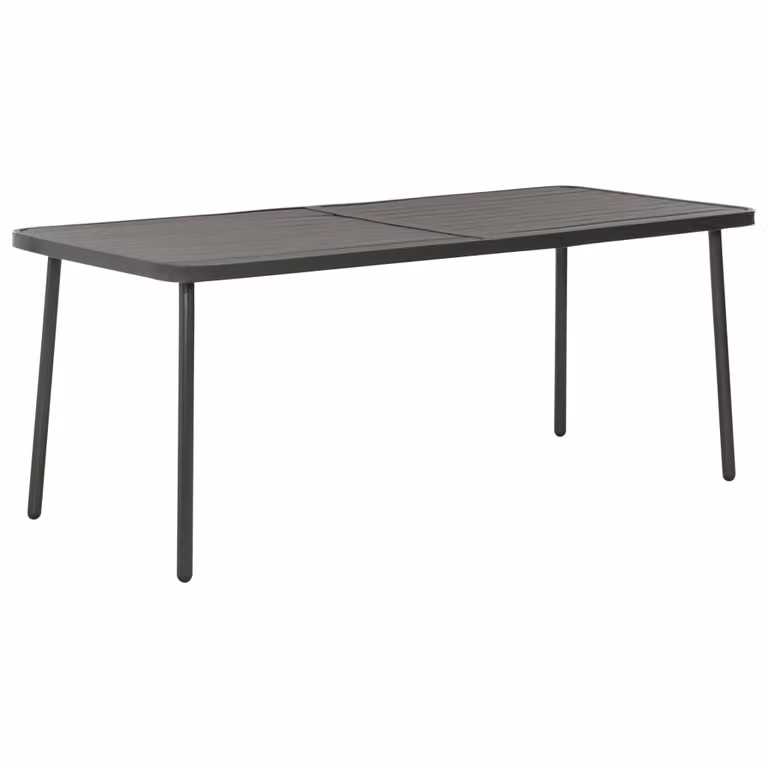 Tavolo da giardino grigio scuro 180x83x72 cm in acciaio