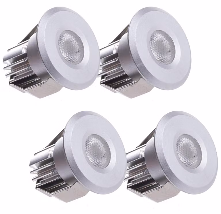 Set di faretti LED da incasso, 4 pezzi, dimmerabili, 600 lumen, luce bianca fredda